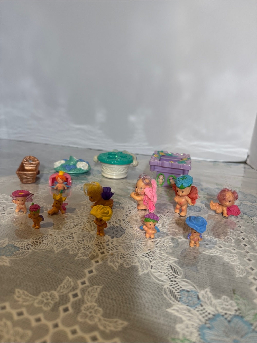 Vintage 1993 Fairy Winkles Kenner Figure Doll Flower Wings lot of 15 pieces - Picture 2 of 6